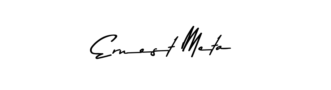 How to make Ernest Meta name signature. Use Asem Kandis PERSONAL USE style for creating short signs online. This is the latest handwritten sign. Ernest Meta signature style 9 images and pictures png