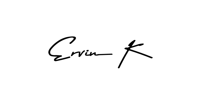 How to make Ervin K name signature. Use Asem Kandis PERSONAL USE style for creating short signs online. This is the latest handwritten sign. Ervin K signature style 9 images and pictures png