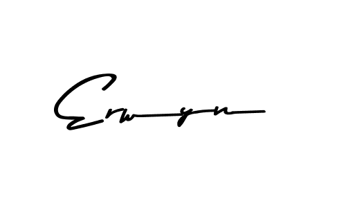 Design your own signature with our free online signature maker. With this signature software, you can create a handwritten (Asem Kandis PERSONAL USE) signature for name Erwyn. Erwyn signature style 9 images and pictures png