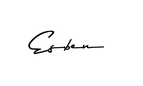 Esben stylish signature style. Best Handwritten Sign (Asem Kandis PERSONAL USE) for my name. Handwritten Signature Collection Ideas for my name Esben. Esben signature style 9 images and pictures png