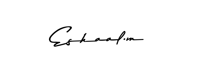 How to make Eshaal.m name signature. Use Asem Kandis PERSONAL USE style for creating short signs online. This is the latest handwritten sign. Eshaal.m signature style 9 images and pictures png