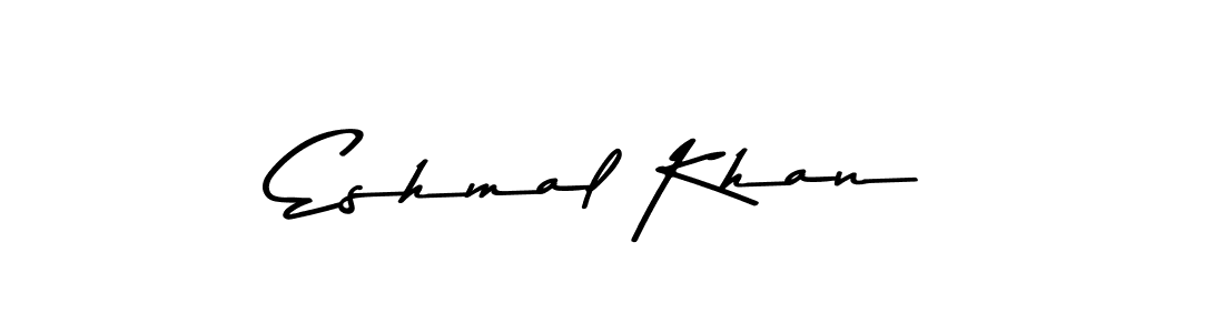 Create a beautiful signature design for name Eshmal Khan. With this signature (Asem Kandis PERSONAL USE) fonts, you can make a handwritten signature for free. Eshmal Khan signature style 9 images and pictures png