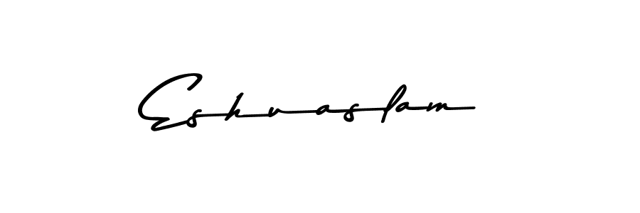 Use a signature maker to create a handwritten signature online. With this signature software, you can design (Asem Kandis PERSONAL USE) your own signature for name Eshuaslam. Eshuaslam signature style 9 images and pictures png