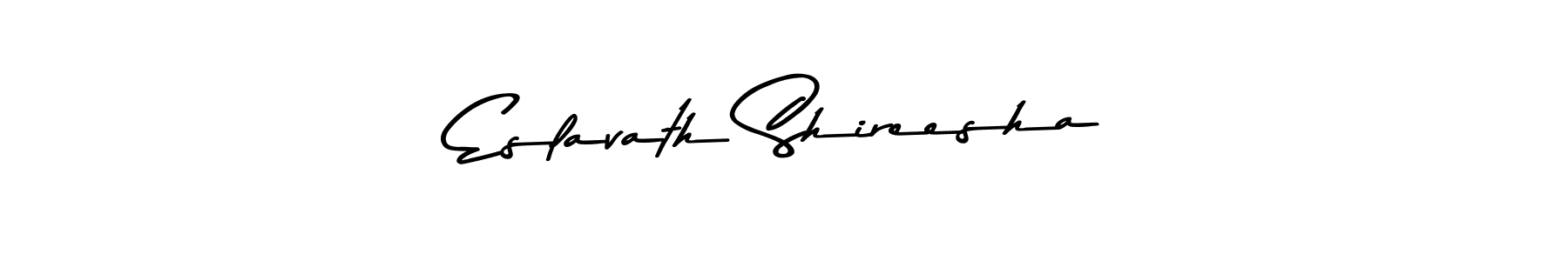 How to make Eslavath Shireesha name signature. Use Asem Kandis PERSONAL USE style for creating short signs online. This is the latest handwritten sign. Eslavath Shireesha signature style 9 images and pictures png