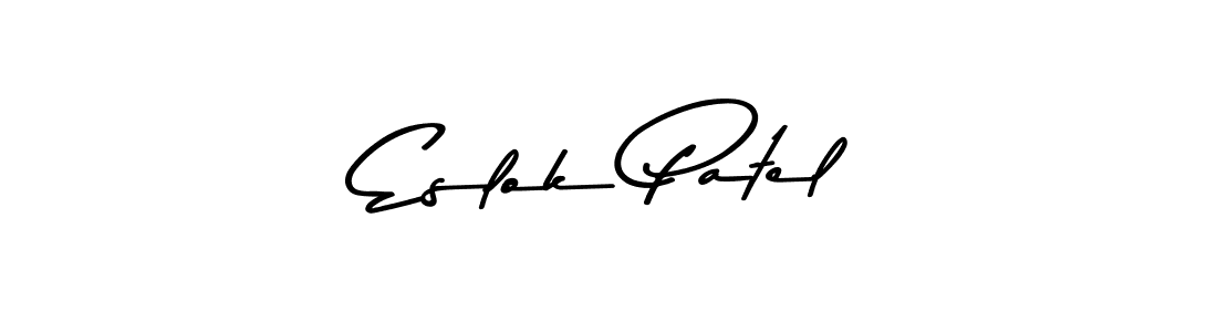 Asem Kandis PERSONAL USE is a professional signature style that is perfect for those who want to add a touch of class to their signature. It is also a great choice for those who want to make their signature more unique. Get Eslok Patel name to fancy signature for free. Eslok Patel signature style 9 images and pictures png