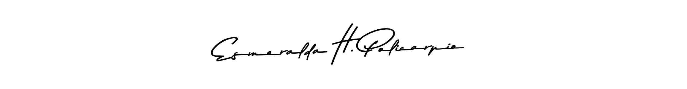 Create a beautiful signature design for name Esmeralda H. Policarpio. With this signature (Asem Kandis PERSONAL USE) fonts, you can make a handwritten signature for free. Esmeralda H. Policarpio signature style 9 images and pictures png