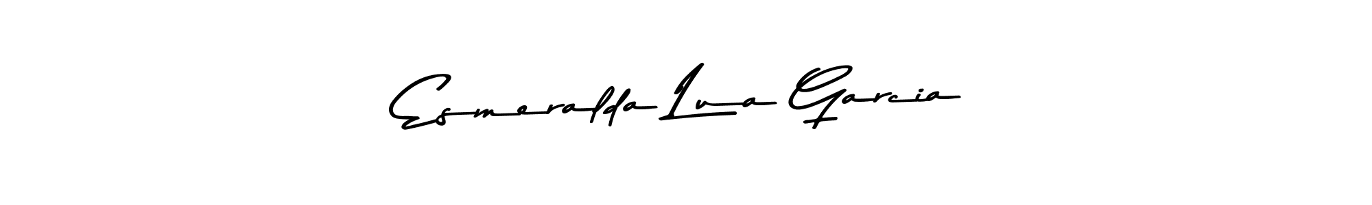 How to make Esmeralda Lua Garcia name signature. Use Asem Kandis PERSONAL USE style for creating short signs online. This is the latest handwritten sign. Esmeralda Lua Garcia signature style 9 images and pictures png