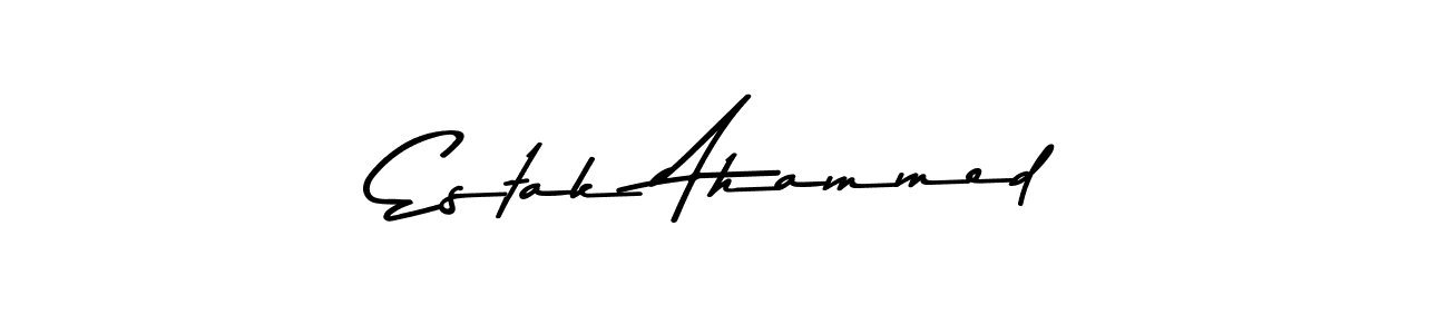 Design your own signature with our free online signature maker. With this signature software, you can create a handwritten (Asem Kandis PERSONAL USE) signature for name Estak Ahammed. Estak Ahammed signature style 9 images and pictures png