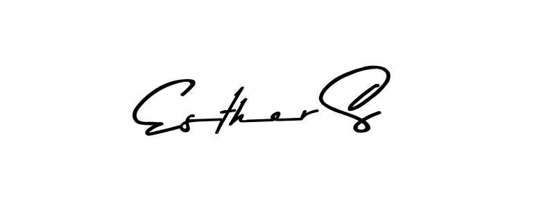 How to make Esther S name signature. Use Asem Kandis PERSONAL USE style for creating short signs online. This is the latest handwritten sign. Esther S signature style 9 images and pictures png