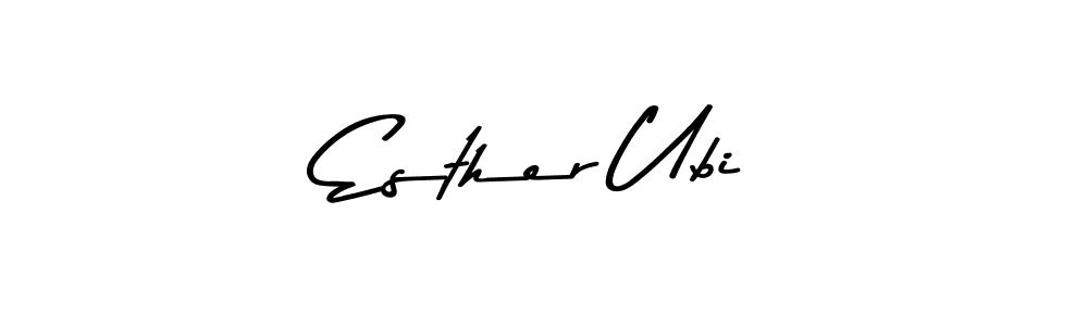 How to make Esther Ubi name signature. Use Asem Kandis PERSONAL USE style for creating short signs online. This is the latest handwritten sign. Esther Ubi signature style 9 images and pictures png