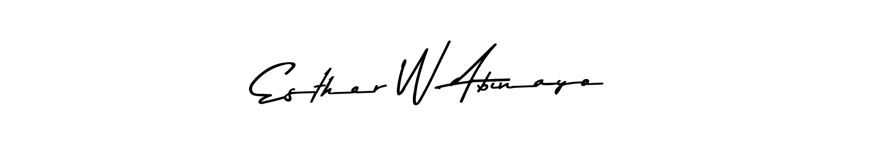 This is the best signature style for the Esther W. Abinayo name. Also you like these signature font (Asem Kandis PERSONAL USE). Mix name signature. Esther W. Abinayo signature style 9 images and pictures png