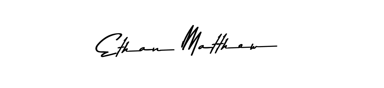 How to make Ethan Matthew name signature. Use Asem Kandis PERSONAL USE style for creating short signs online. This is the latest handwritten sign. Ethan Matthew signature style 9 images and pictures png