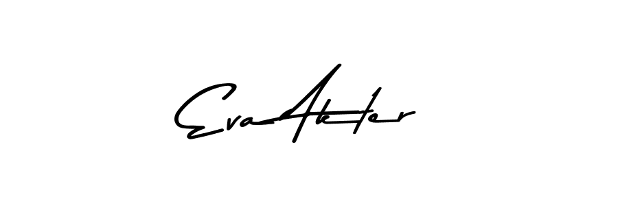 How to make Eva Akter name signature. Use Asem Kandis PERSONAL USE style for creating short signs online. This is the latest handwritten sign. Eva Akter signature style 9 images and pictures png
