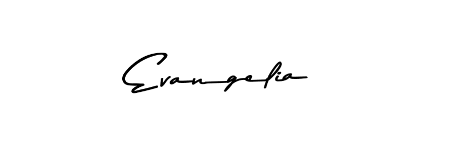 Make a beautiful signature design for name Evangelia. With this signature (Asem Kandis PERSONAL USE) style, you can create a handwritten signature for free. Evangelia signature style 9 images and pictures png