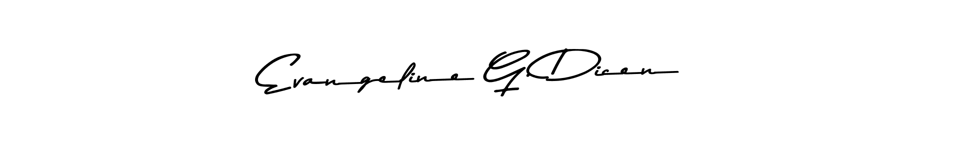 Also we have Evangeline G. Dicen name is the best signature style. Create professional handwritten signature collection using Asem Kandis PERSONAL USE autograph style. Evangeline G. Dicen signature style 9 images and pictures png