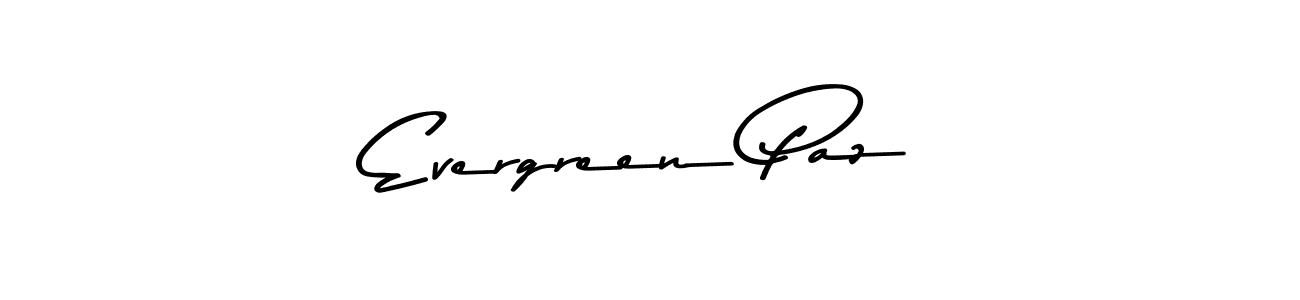 Evergreen Paz stylish signature style. Best Handwritten Sign (Asem Kandis PERSONAL USE) for my name. Handwritten Signature Collection Ideas for my name Evergreen Paz. Evergreen Paz signature style 9 images and pictures png