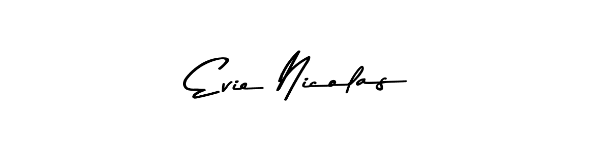 The best way (Asem Kandis PERSONAL USE) to make a short signature is to pick only two or three words in your name. The name Evie Nicolas include a total of six letters. For converting this name. Evie Nicolas signature style 9 images and pictures png