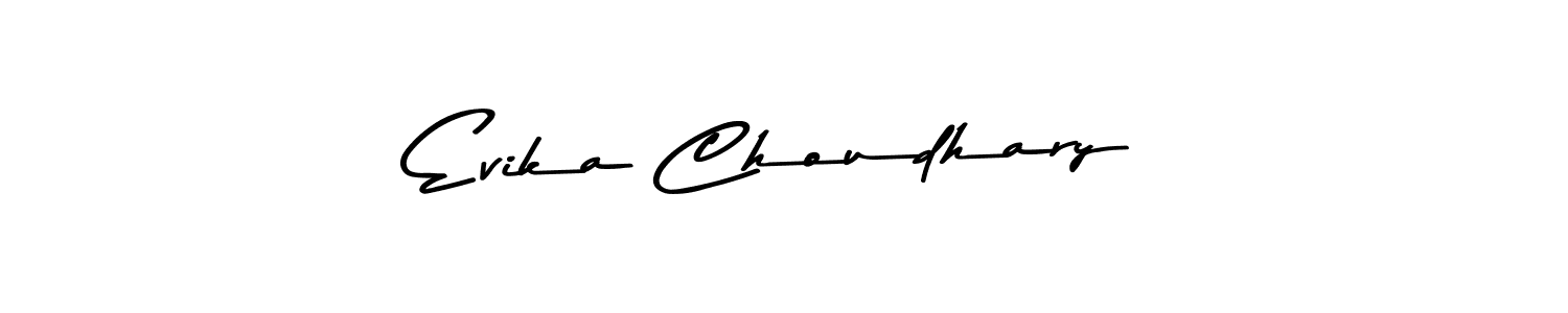 How to make Evika Choudhary name signature. Use Asem Kandis PERSONAL USE style for creating short signs online. This is the latest handwritten sign. Evika Choudhary signature style 9 images and pictures png