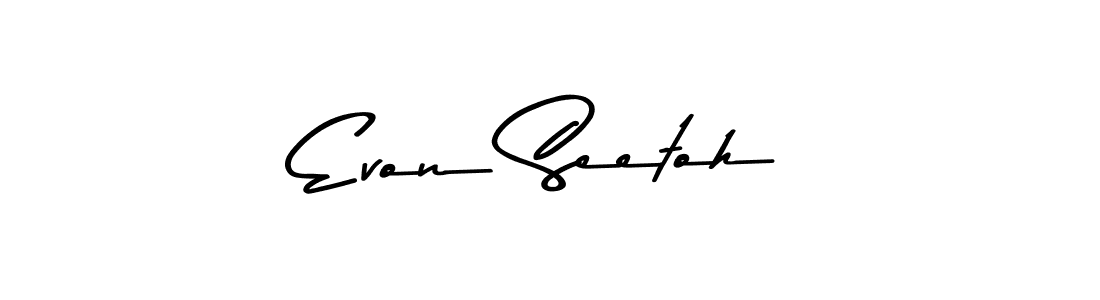 How to make Evon Seetoh name signature. Use Asem Kandis PERSONAL USE style for creating short signs online. This is the latest handwritten sign. Evon Seetoh signature style 9 images and pictures png