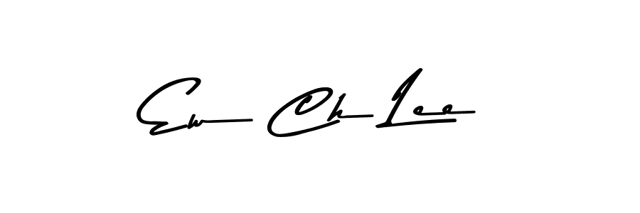 How to make Ew Ch Lee name signature. Use Asem Kandis PERSONAL USE style for creating short signs online. This is the latest handwritten sign. Ew Ch Lee signature style 9 images and pictures png