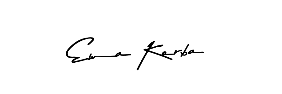 How to make Ewa Korba name signature. Use Asem Kandis PERSONAL USE style for creating short signs online. This is the latest handwritten sign. Ewa Korba signature style 9 images and pictures png