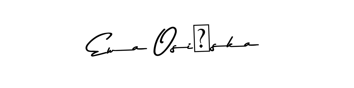 How to make Ewa Osińska name signature. Use Asem Kandis PERSONAL USE style for creating short signs online. This is the latest handwritten sign. Ewa Osińska signature style 9 images and pictures png