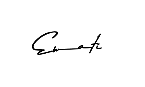 You should practise on your own different ways (Asem Kandis PERSONAL USE) to write your name (Ewati) in signature. don't let someone else do it for you. Ewati signature style 9 images and pictures png