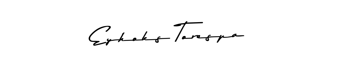 How to make Eyhoks Torespa name signature. Use Asem Kandis PERSONAL USE style for creating short signs online. This is the latest handwritten sign. Eyhoks Torespa signature style 9 images and pictures png