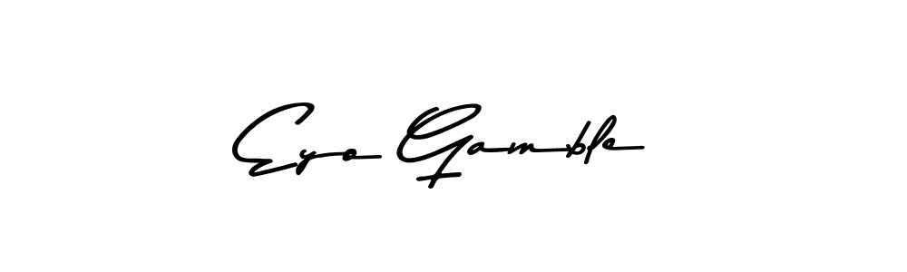 How to make Eyo Gamble name signature. Use Asem Kandis PERSONAL USE style for creating short signs online. This is the latest handwritten sign. Eyo Gamble signature style 9 images and pictures png