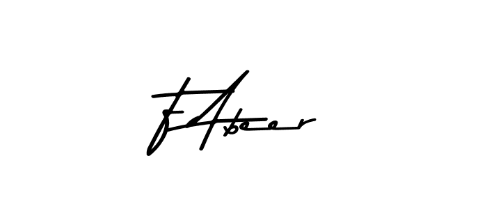 Make a beautiful signature design for name F Abeer. With this signature (Asem Kandis PERSONAL USE) style, you can create a handwritten signature for free. F Abeer signature style 9 images and pictures png