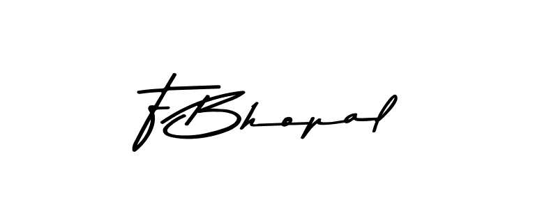 Make a beautiful signature design for name F Bhopal. With this signature (Asem Kandis PERSONAL USE) style, you can create a handwritten signature for free. F Bhopal signature style 9 images and pictures png