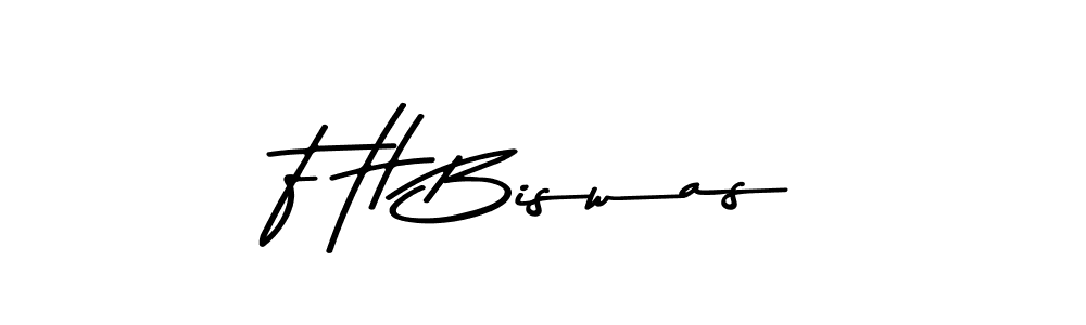 Create a beautiful signature design for name F H Biswas. With this signature (Asem Kandis PERSONAL USE) fonts, you can make a handwritten signature for free. F H Biswas signature style 9 images and pictures png