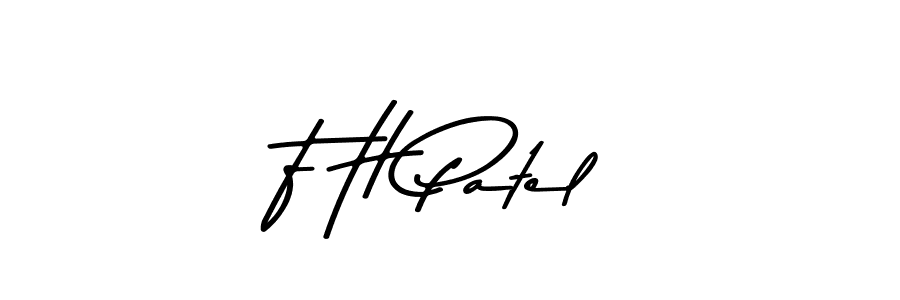The best way (Asem Kandis PERSONAL USE) to make a short signature is to pick only two or three words in your name. The name F H Patel include a total of six letters. For converting this name. F H Patel signature style 9 images and pictures png