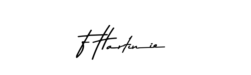 How to make F Hartinie name signature. Use Asem Kandis PERSONAL USE style for creating short signs online. This is the latest handwritten sign. F Hartinie signature style 9 images and pictures png