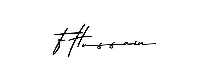 How to make F Hussain name signature. Use Asem Kandis PERSONAL USE style for creating short signs online. This is the latest handwritten sign. F Hussain signature style 9 images and pictures png