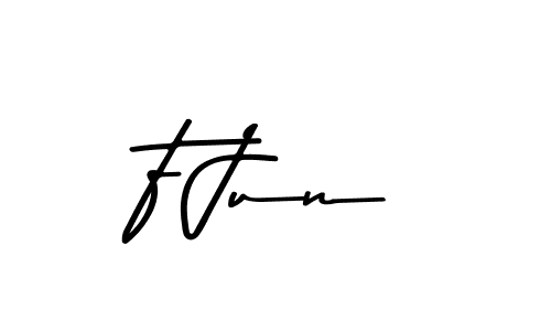 The best way (Asem Kandis PERSONAL USE) to make a short signature is to pick only two or three words in your name. The name F Jun include a total of six letters. For converting this name. F Jun signature style 9 images and pictures png