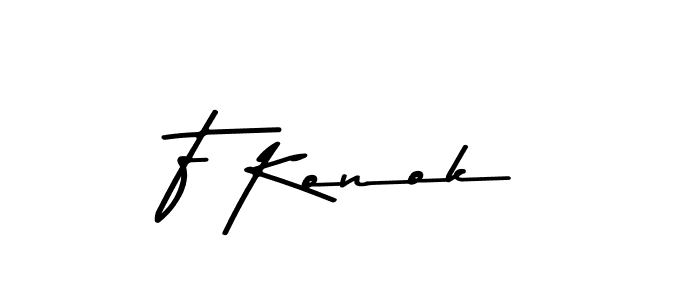 Create a beautiful signature design for name F Konok. With this signature (Asem Kandis PERSONAL USE) fonts, you can make a handwritten signature for free. F Konok signature style 9 images and pictures png