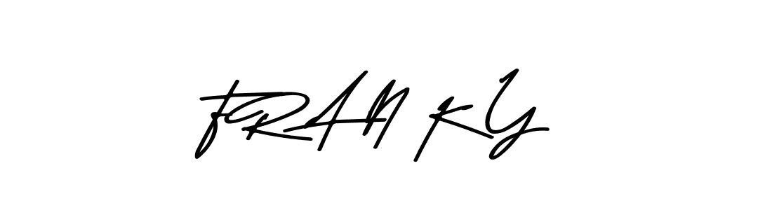 Design your own signature with our free online signature maker. With this signature software, you can create a handwritten (Asem Kandis PERSONAL USE) signature for name F R A N K Y. F R A N K Y signature style 9 images and pictures png