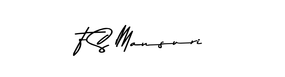 Design your own signature with our free online signature maker. With this signature software, you can create a handwritten (Asem Kandis PERSONAL USE) signature for name F S Mansuri. F S Mansuri signature style 9 images and pictures png