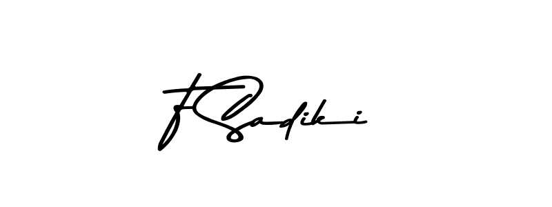 F Sadiki stylish signature style. Best Handwritten Sign (Asem Kandis PERSONAL USE) for my name. Handwritten Signature Collection Ideas for my name F Sadiki. F Sadiki signature style 9 images and pictures png