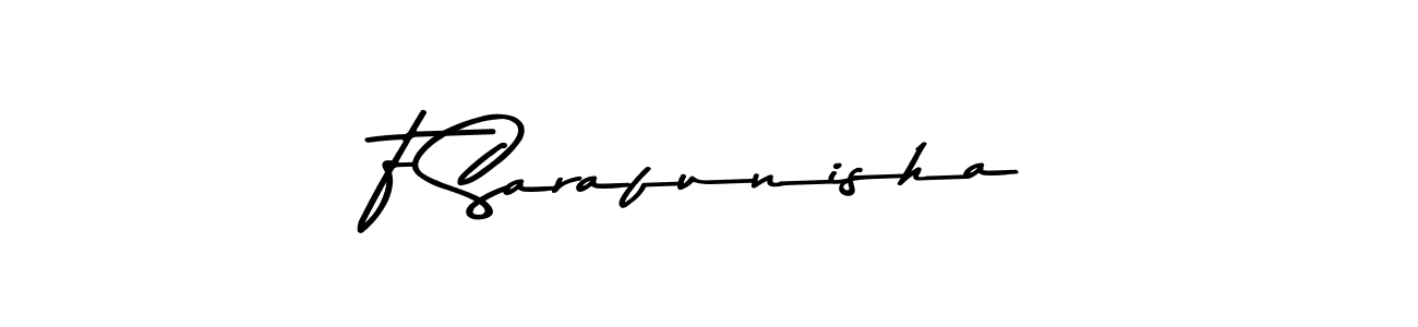 F Sarafunisha stylish signature style. Best Handwritten Sign (Asem Kandis PERSONAL USE) for my name. Handwritten Signature Collection Ideas for my name F Sarafunisha. F Sarafunisha signature style 9 images and pictures png