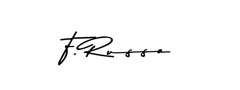 How to make F. Russo name signature. Use Asem Kandis PERSONAL USE style for creating short signs online. This is the latest handwritten sign. F. Russo signature style 9 images and pictures png