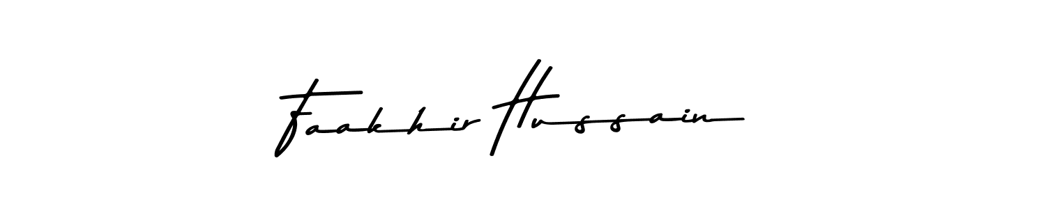 How to make Faakhir Hussain name signature. Use Asem Kandis PERSONAL USE style for creating short signs online. This is the latest handwritten sign. Faakhir Hussain signature style 9 images and pictures png