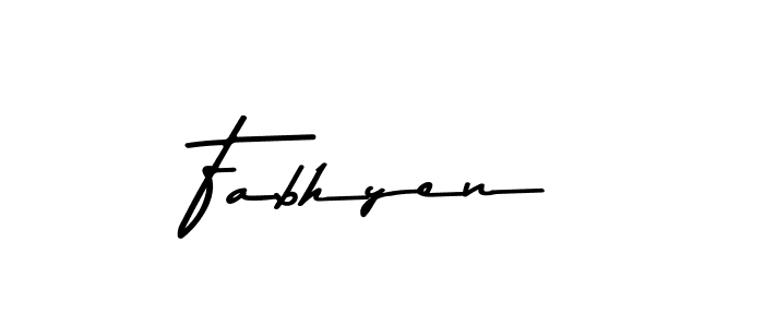 Create a beautiful signature design for name Fabhyen. With this signature (Asem Kandis PERSONAL USE) fonts, you can make a handwritten signature for free. Fabhyen signature style 9 images and pictures png