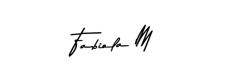 Create a beautiful signature design for name Fabiola M. With this signature (Asem Kandis PERSONAL USE) fonts, you can make a handwritten signature for free. Fabiola M signature style 9 images and pictures png