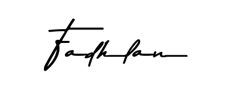 Enhance your business communications with Fadhlan signature in Asem Kandis PERSONAL USE lettering. Clean, modern, and universally compatible. Fadhlan signature style 9 images and pictures png
