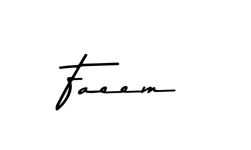 Use a signature maker to create a handwritten signature online. With this signature software, you can design (Asem Kandis PERSONAL USE) your own signature for name Faeem. Faeem signature style 9 images and pictures png