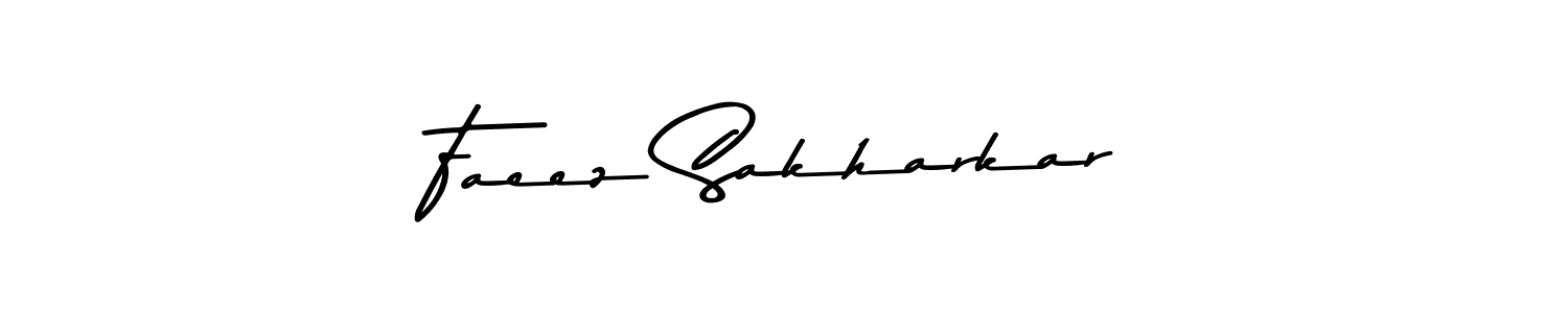 How to make Faeez Sakharkar name signature. Use Asem Kandis PERSONAL USE style for creating short signs online. This is the latest handwritten sign. Faeez Sakharkar signature style 9 images and pictures png