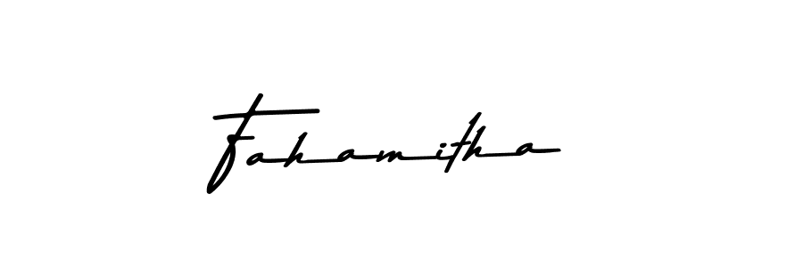 Use a signature maker to create a handwritten signature online. With this signature software, you can design (Asem Kandis PERSONAL USE) your own signature for name Fahamitha. Fahamitha signature style 9 images and pictures png