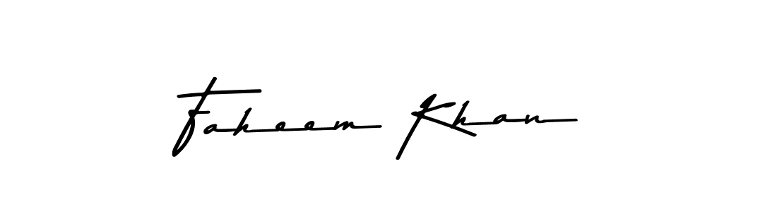 Create a beautiful signature design for name Faheem Khan. With this signature (Asem Kandis PERSONAL USE) fonts, you can make a handwritten signature for free. Faheem Khan signature style 9 images and pictures png